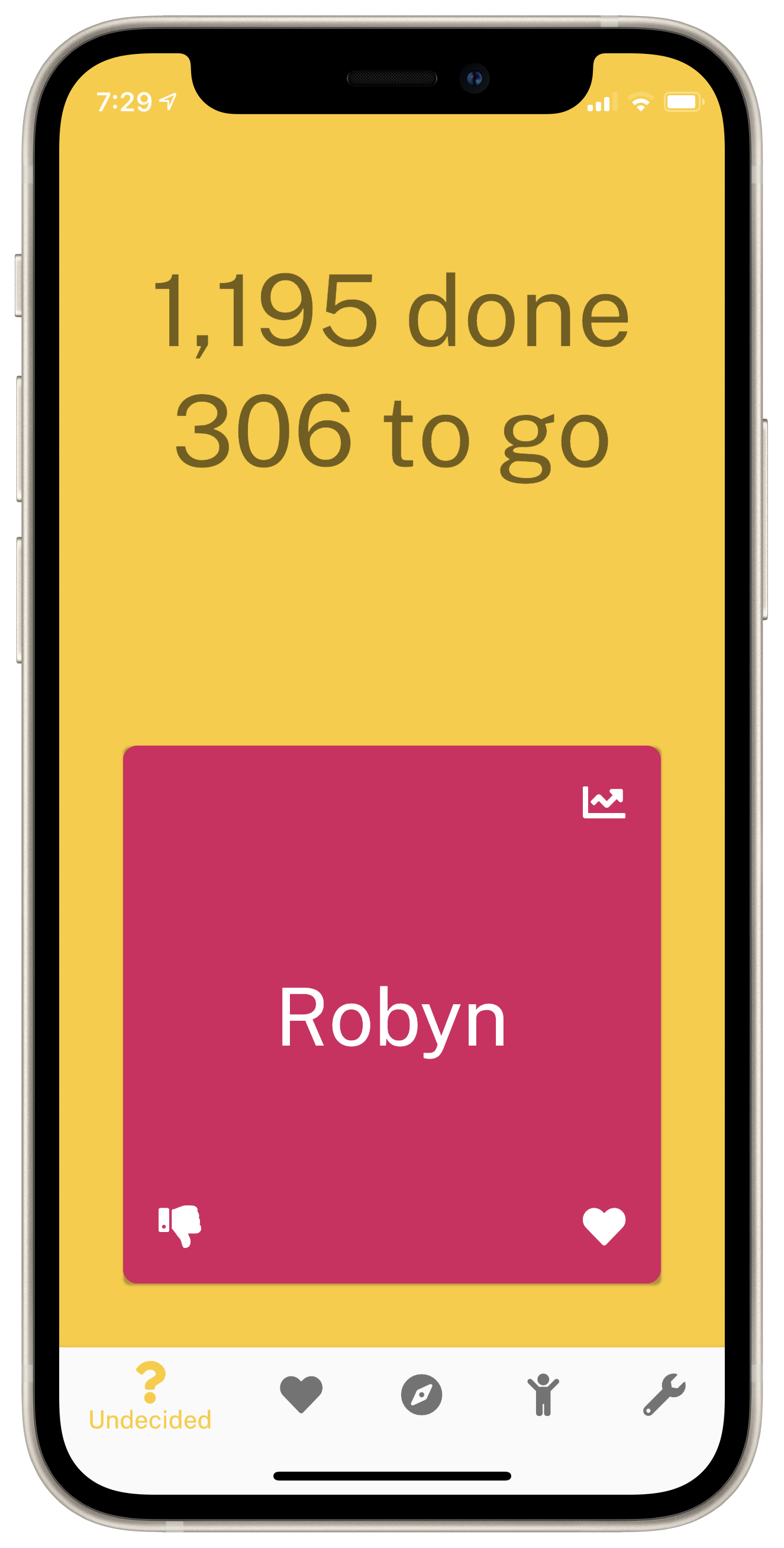 Screenshot of the Nom de Bébé app